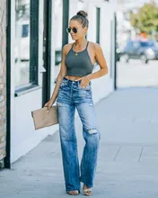 Casual wide-leg pants| mid-waist women’s washed denim trousers| women pants| women pants high rise jeans| women pants high rise