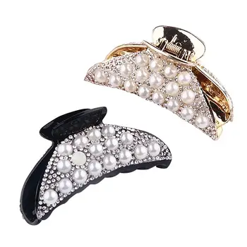 

2pcs Durable Pearl Decor Hair Clip Headdress Hair Accessory Hair Jaw Clip Hair Claws for Ladies Women Girls