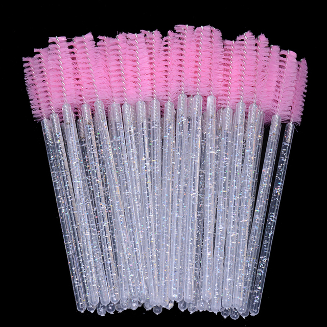 Newest Crystal 3D Eyelash Mascara Wands Clear Lash Spoolies Wholesale Eye Lashes Brushes Micro Applicators