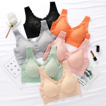 

Thin-Steel Ring Bra Sexy Beauty Back Underwear Female Lace Bra Push up Sports