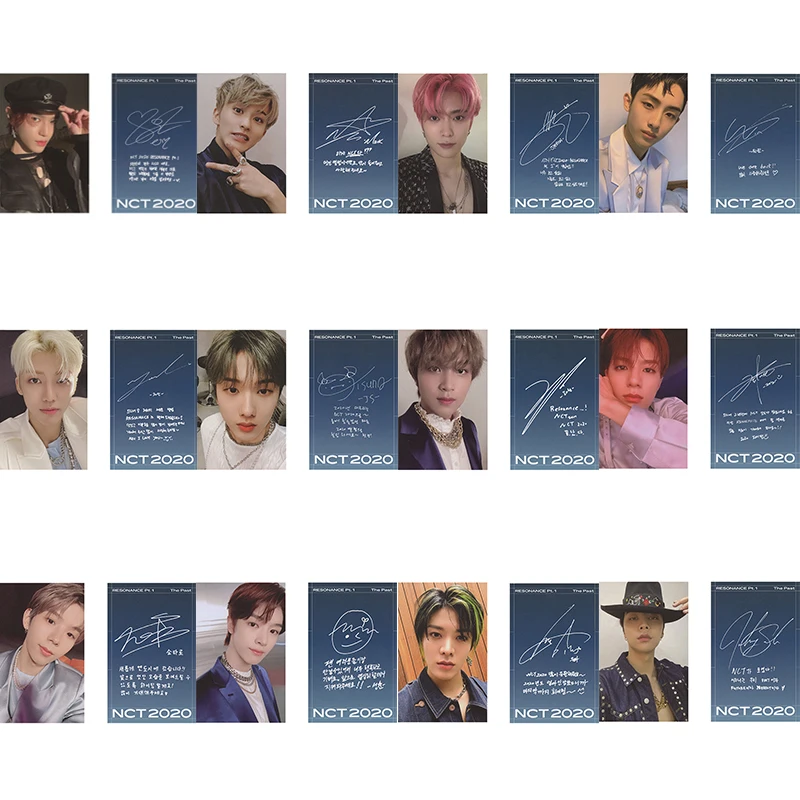 Kpop-tarjeta de fotografía NCT 2020 de resonancia Pt.1, versión azul, autoadhesiva, 1 ud.