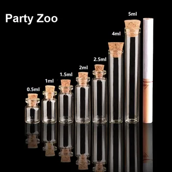 

1500 x Dia12mm Series Small Cork Glass Bottle as DIY Pendant Decor Vials Creative Essential Oil Jar Straight Storage Tube