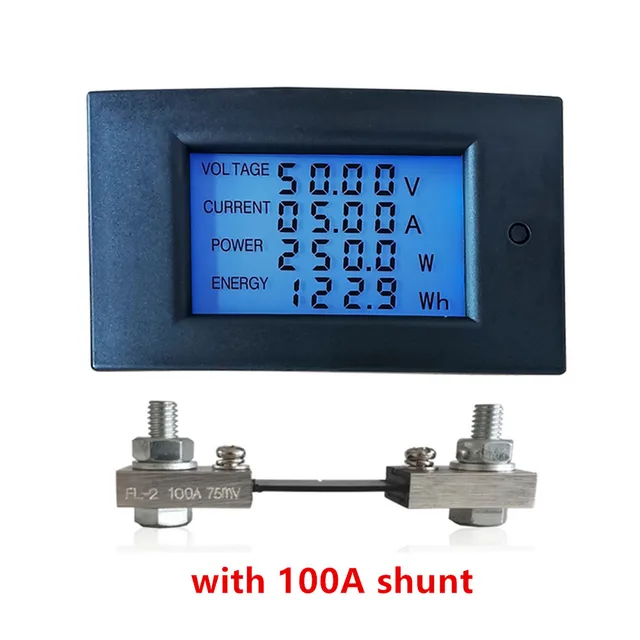 DC 50A//100A Amperemeter Tester Digital LCD Leistungsmesser Multimeter Voltmeter