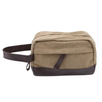 

New High Quality Zipper Men Travel Canvas Toiletry Bag Wash Shower Makeup Organizer Portable Case Pouch Wearable Canvas Clutch