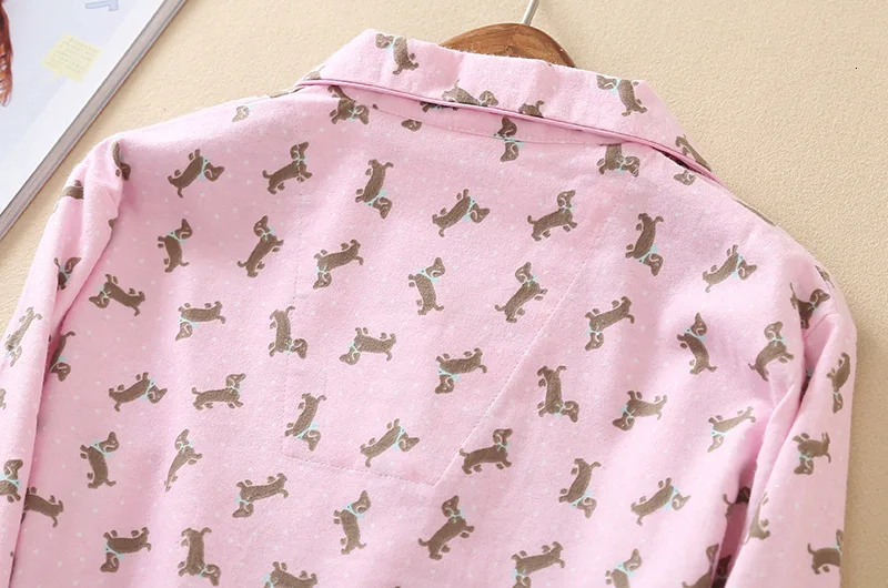 BZEL, милая Хлопковая пижама, женские пижамные комплекты, розовый, мультяшная собака, длинный рукав, Осень-зима, Пижама, Femme, пижама, домашняя одежда для отдыха