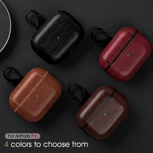 

PU Leather Earphone Case For Apple AirPods Pro With Hook Shockproof Cover For AirPods Pro Earphone Charging Box Business item