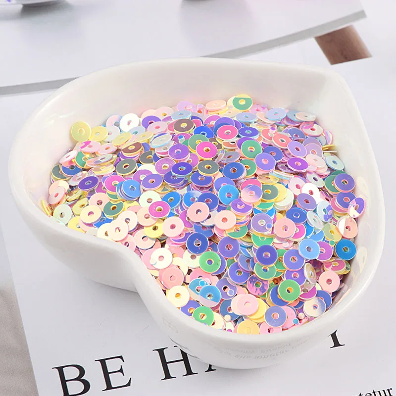 80 г/кор. мороженое смешанных цветов ногтей блесток Сердце Луна DIY Свадебные украшения Глина наполнитель ногтей - Цвет: 4mm Flat Round