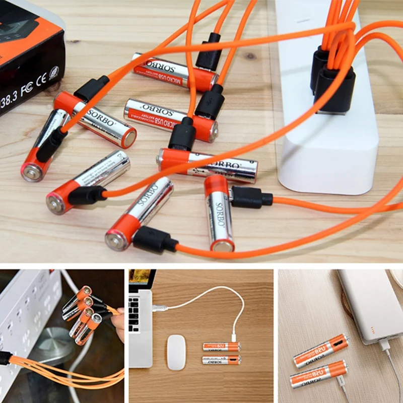 8x USB перезаряжаемые AAA/AA литиевые батареи-Micro-usb зарядный порт, 1,5 В/400 мАч/1,5 В/1200 мАч, Предварительно заряженный, 1000 цикл