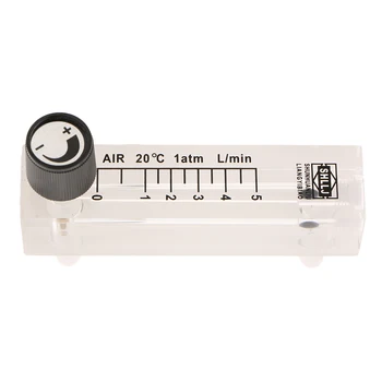 

0-5L/min Oxygen Liter Flow Meter Measures Gas Flowmeter W/Control Valve For Air,Accuracy: 5%