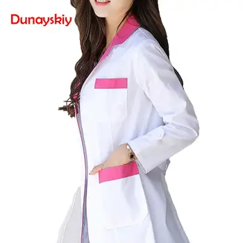 

Fashion Women Medical Suit Long Sleeved 2 Colors Coat Pharmacy Doctor Overalls Uniform Nurse Health Coat Work Wear & Uniforms