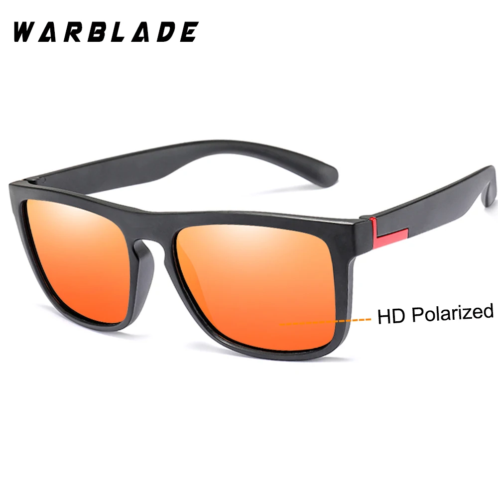 WarBLade, Ретро стиль, поляризационные солнцезащитные очки для мужчин и женщин, для вождения, квадратный стиль, солнцезащитные очки, мужские очки, мягкая оправа, UV400, очки Gafas De Sol - Цвет линз: 8848 black red
