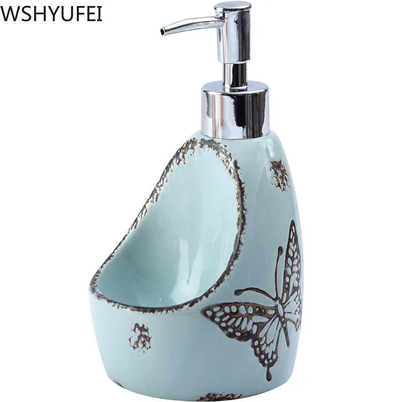 Nordic creative hand sanitizer bottle Hand-painted ceramic lotion bottle soap dispenser Hotel clubhouse bathroom decoration Nordic creative hand sanitizer bottle Hand-painted ceramic lotion bottle soap dispenser Hotel clubhouse bathroom decoration