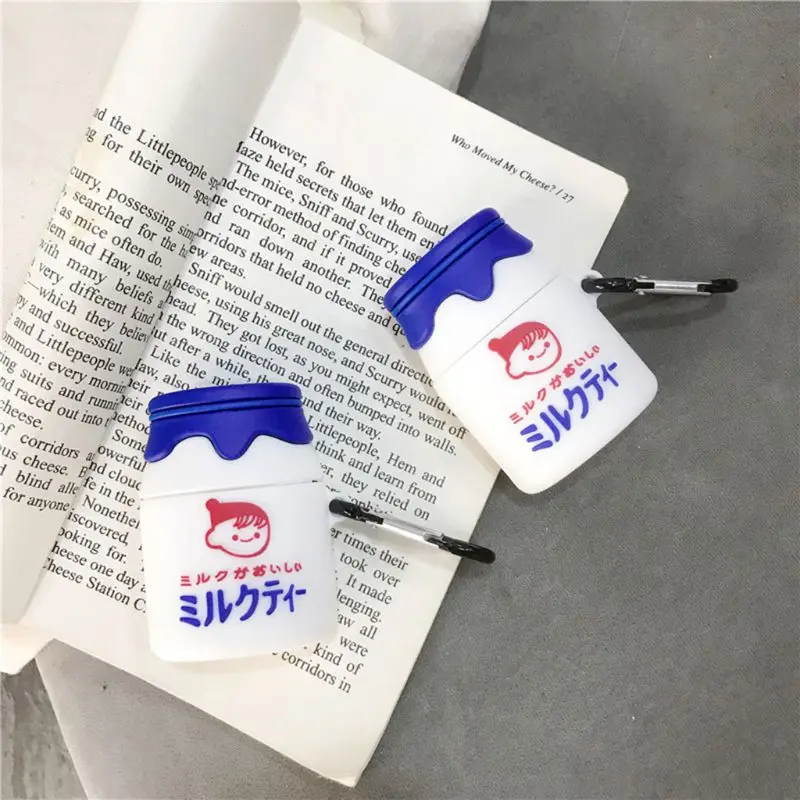 Для AirPods чехол с рисунком бутылки из-под молока, Защитная крышка для Airpods 12