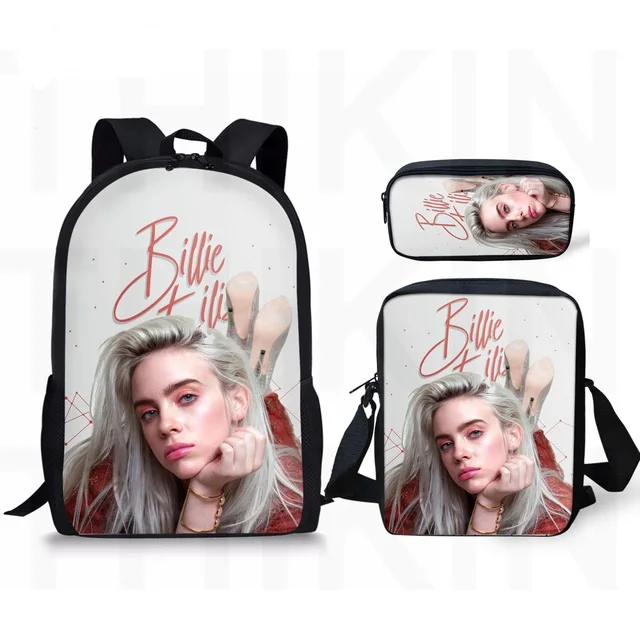 3D Billie Eilish принт Детская школьная книга сумки набор знаменитая девочка 3 шт./компл. модные детские школьные рюкзаки для мальчиков и девочек Mochila