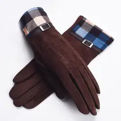 VIIANLES замшевые Варежки женские зимние перчатки для сенсорного экрана женские теплые элегантные подарки перчатки для девочек клетчатые