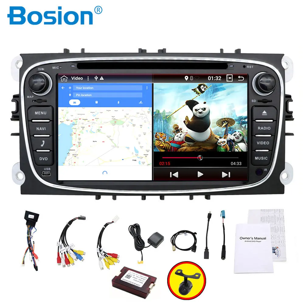 Skup Radio samochodowe 2 din Android 9.0 samochodowy odtwarzacz dvd odtwarzacz kasetowy dla forda focus 2 magnetofon gps nawigacja wifi kierownica 4G RAM
