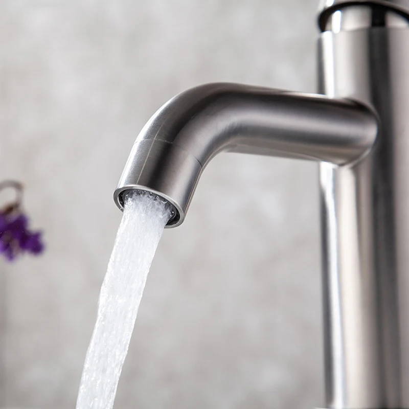 Llave De Agua кран для раковины ванной комнаты смеситель горячей и холодной воды кран 304 из нержавеющей стали с одной ручкой на одно отверстие Смесители палубное крепление краны