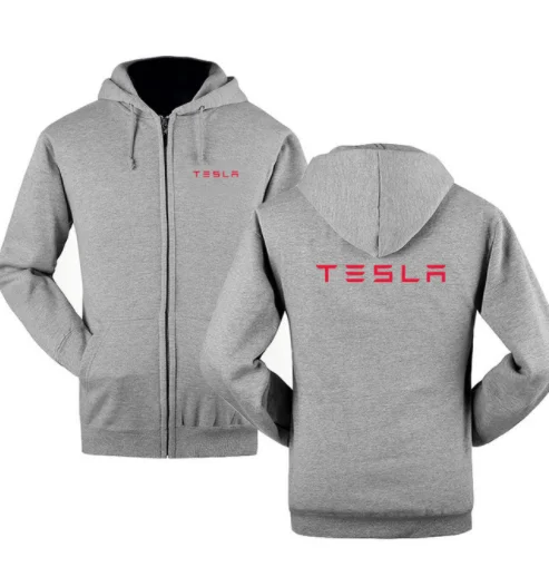Зимняя мужская толстовка с капюшоном с логотипом Tesla, толстовки с длинным рукавом, Мужская толстовка на молнии, мужская куртка с капюшоном - Цвет: 3