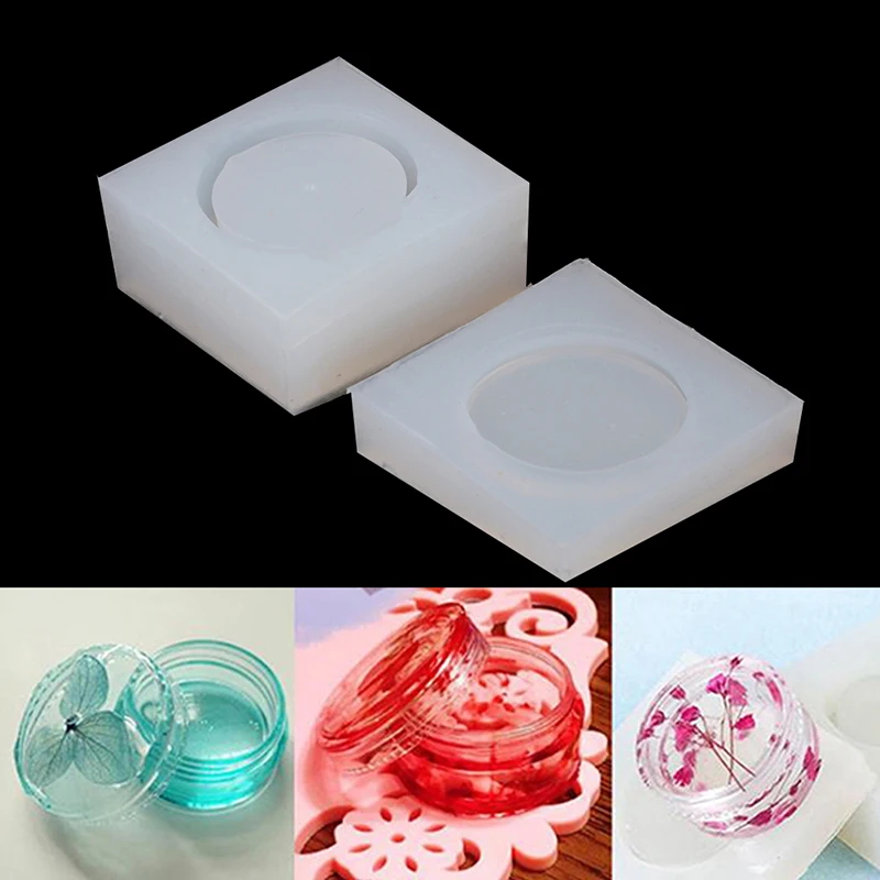 

1 DIY Round Jewelry Making Silicone Storage Box Epoxy Resin Mold Resin Casting Process Tool Wax Mold