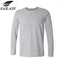 Sailadi бренд для мужчин бег с длинным рукавом Хлопок Открытый дышащая спортивная одежда круглый вырез тренировочные спортивные футболки Размер ss2204