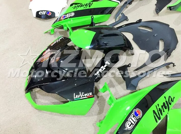 Литья под давлением ABS обтекатель комплект подходит для Kawasaki ZX6R 2009 2010 2011 2012 Обтекатели ZX-6R 09, 10, 11, 12, ниндзя 636 цвета: зеленый, черный