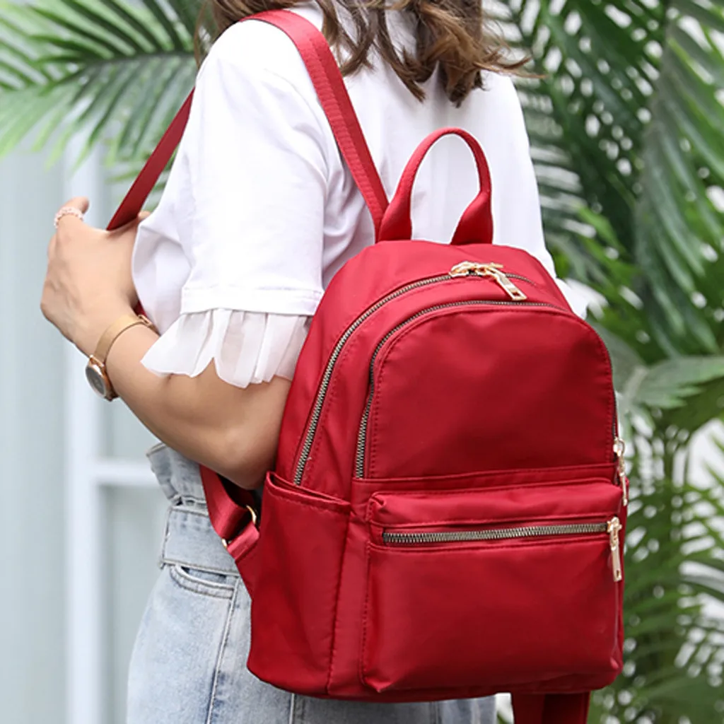 Women‘s Leisure Fashion Large Capacity Shoulders Bag Student Backpacks College wind Solid Canvas School Bags Travel Backpack E55