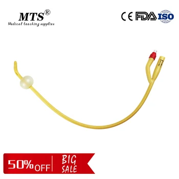 

MTS Medical bend head 2way Latex Foley Catheter Silicone Coated Disposable urinary catheter with Valve