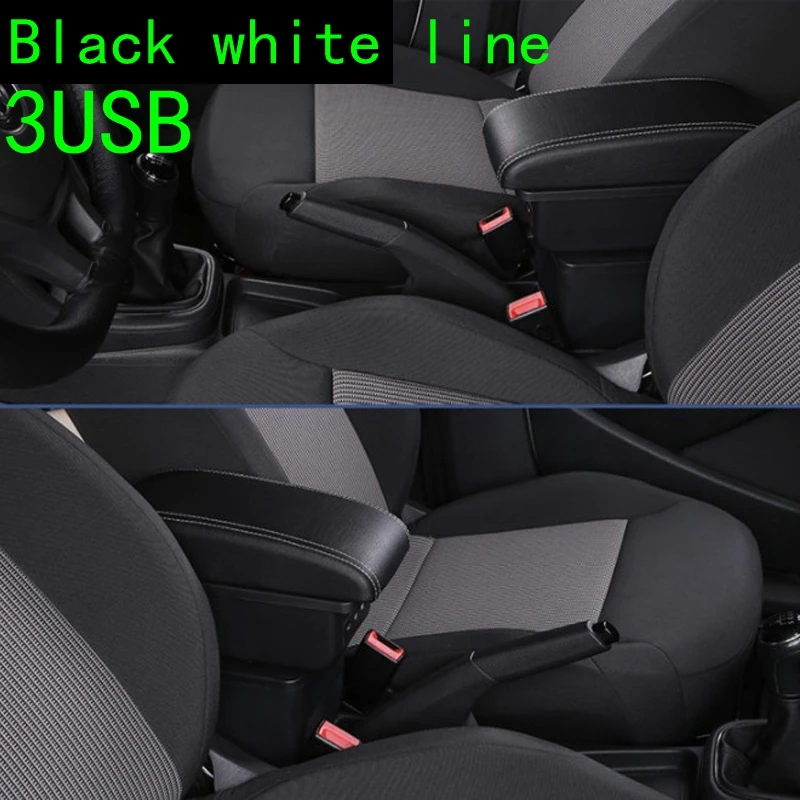 Black white line3usb Для Dafa автозапчасти DAIHATSU2013 SIRION центральный модифицированный ручной ящик повышающий двойной слой перезаряжаемый - Название цвета: Black white line3usb