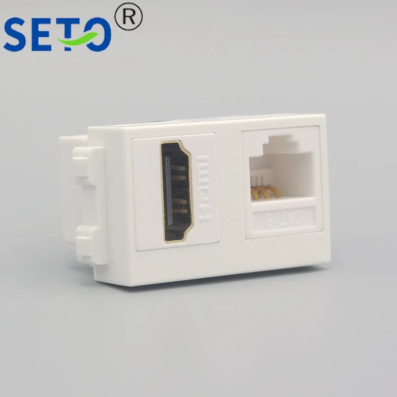 SeTo HDMI Тип модуль+ сеть Lan RJ45 Cat6 бесплатный сварочный разъем Keystone для настенной плиты Разъем