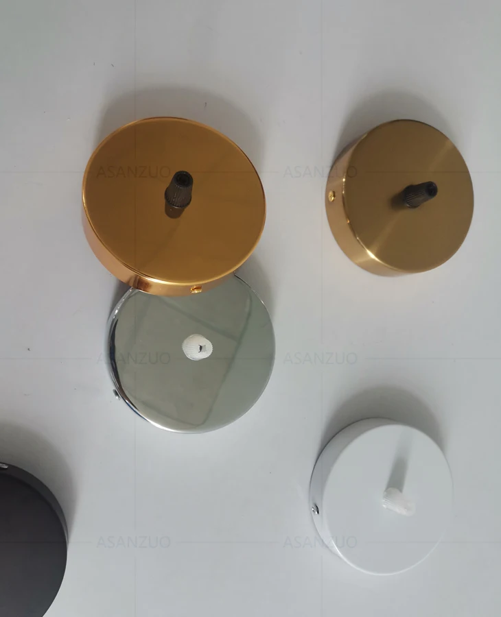 Description Picture 4 of item10/15/20cm Black White Silver Gold Brass Ceiling Plate Wall Sconce Mount LED Base Vintage Pendant Lamp Disc Base Ceiling Canopy