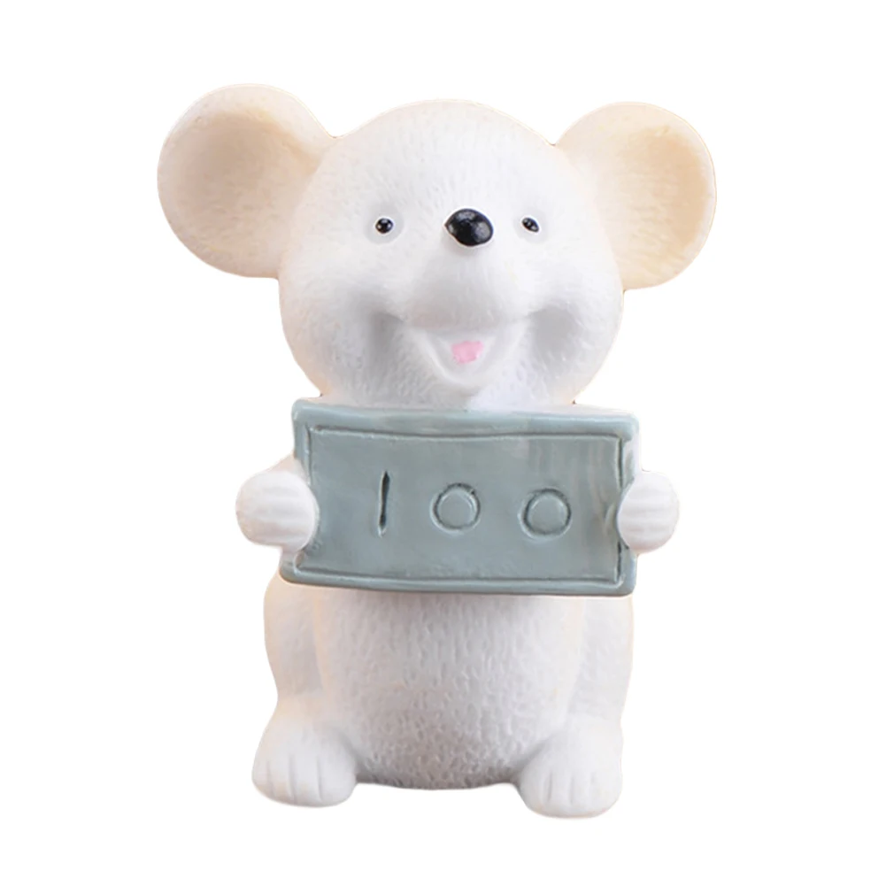 Mini Shengxiao Figurine Resin Decoration Crafts Ingot Gold Coin Lucky Rat Animal Figurines Statue DIY Garden Table Ornament