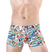 Сексуальное мужское нижнее белье, шелковые боксеры, шорты, Cueca masculina, с принтом, дышащие трусы, ropa interior hombre размера плюс L-3XL