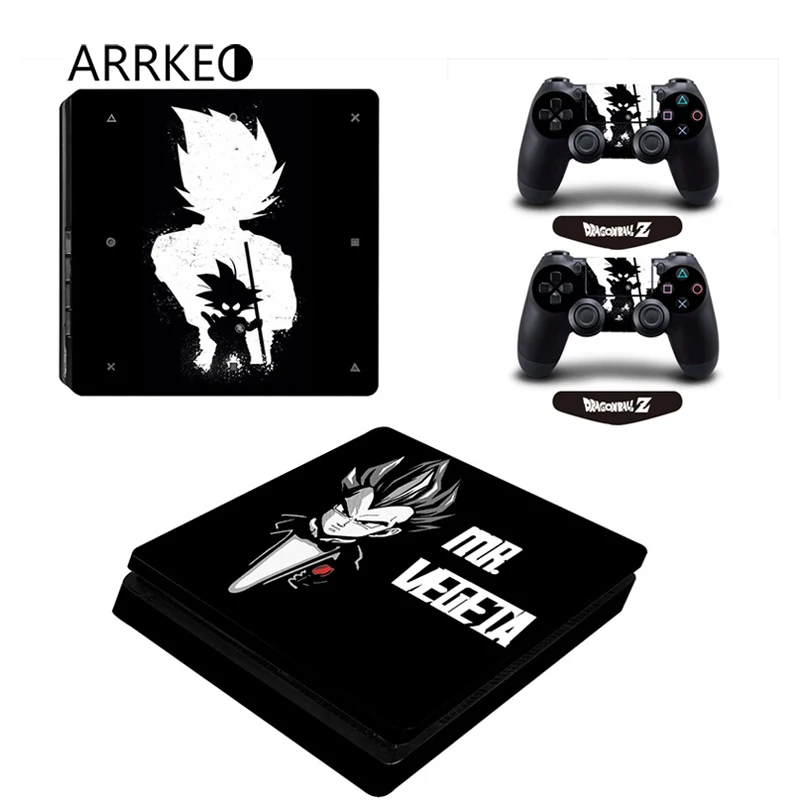 ARRKEO Dragon Ball Vegeta защитный винил чехол PS4 тонкий кожи наклейки для sony playstation 4 Тонкий консоли и 2 контроллера
