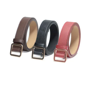 

New Women's Faux Leather Belt Women's Fashion Casual Paint Buckle Decorative Waistband