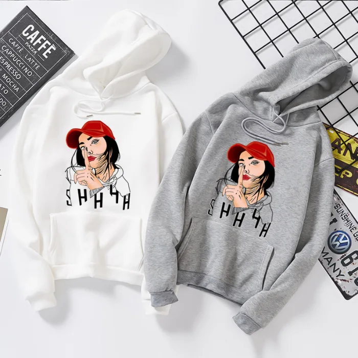 Women's Hoodies Full Sleeve Hoodie Cute Girl Print Sweatshirt Kawaii Hoodies Women Hoody