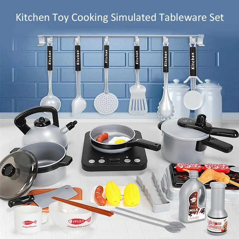 9 36pcs Children S Kitchen Set Toys Kitchen Cooking Utensils Pots