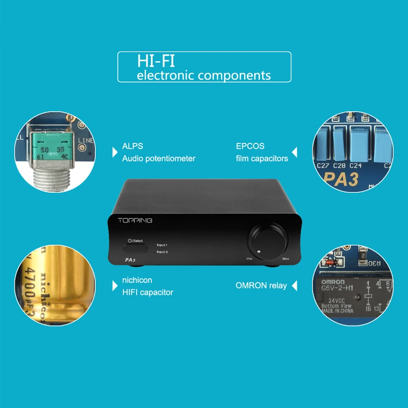Настольный цифровой усилитель TOPPING PA3 звука Hi Fi мощности профессиональные
