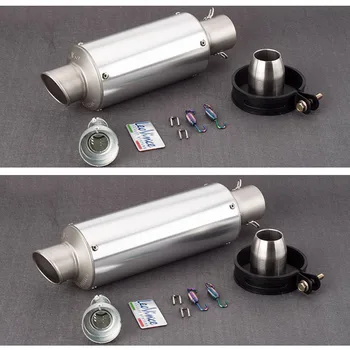 

Universal Motorcycle Modified Exhaust Pipe 51mm Muffler Carbon Fiber BLACK SILVER LEOVINCE Exhaust for R25 Z400 GSXR250