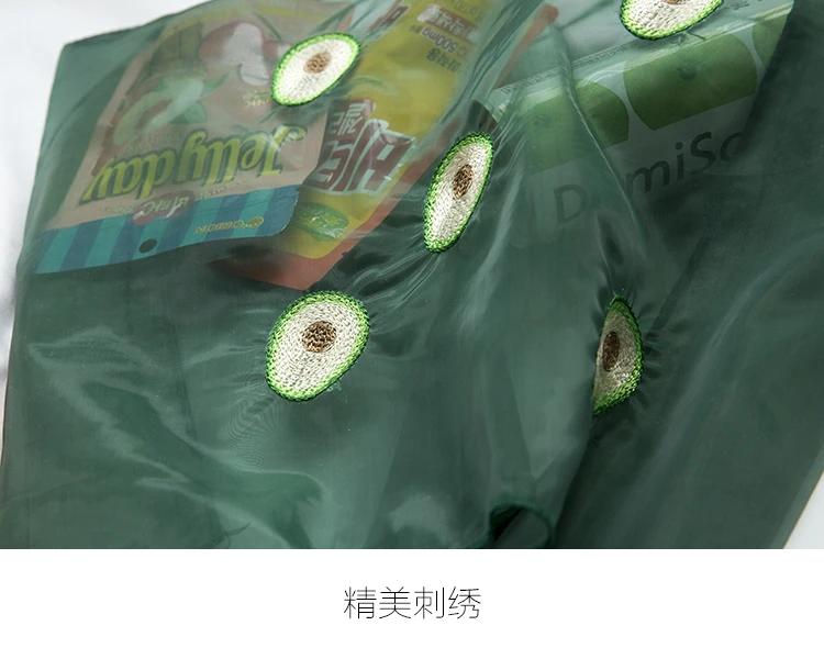 Angelatcracy 2019 Новое Поступление Вышивка фрукты органзы универсальные авокадо прозрачные сумки на одно плечо хозяйственная сумка