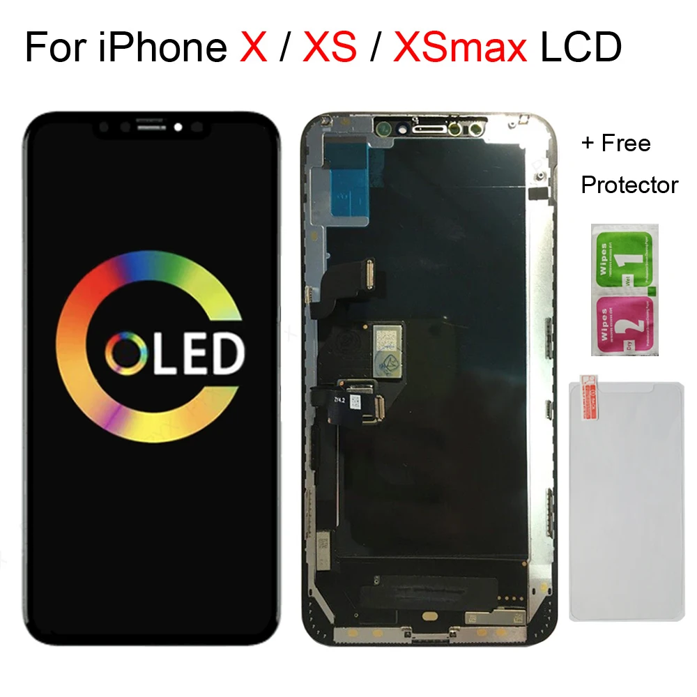 ЖК дисплей без битых пикселей для iphone X OLED XS XR TFT с 3D сенсорным дигитайзером в сборе