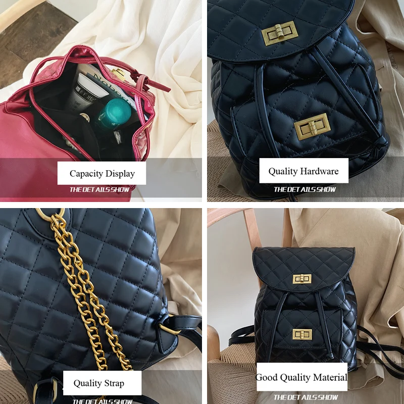 DORANMI Diamond Lattice Leather Mini Backpack Women's Backpacks Luxury Brand Designer Schoolbag Female Book Mochila BG149