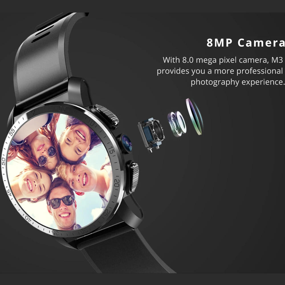 Makibes M3 Pro 4G MT6739+NRF52840 Dual chip 3GB 32GB Smart Watch Phone Android 7.1 8MP Camera GPS 8