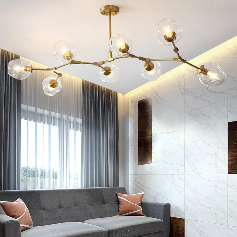 

Современная Подвесная лампа в скандинавском стиле, дизайнерский стеклянный светильник для гостиной, украшение для дома, промышленное освещение, 4 цвета