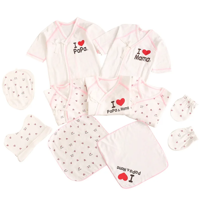 

I Love Dad I Love Mom Autumn New Style Multi-color Infants Clothing Bag 10 Pieces Pure Cotton Long Sleeve Childrenswear