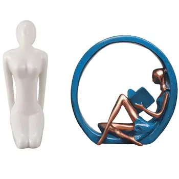 

1 Pcs 7.5 x 4.5 x 10.5Cm Abstract Art Yoga Poses Figurine & 1 Pcs 7.5 x 4.5 x 10.5Cm Yoga Girl Figurines Resin Ornaments