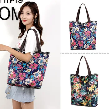 

Bag for women 2020 new Retro large-capacity printing simple wild shoulder bag lightweight folding travel shopping bag