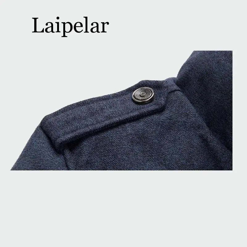 Laipelar, зимнее Мужское пальто, модное, на флисовой подкладке, толстое, теплое, шерстяное пальто, осеннее пальто, мужское, полушерстяные куртки, Мужская брендовая одежда
