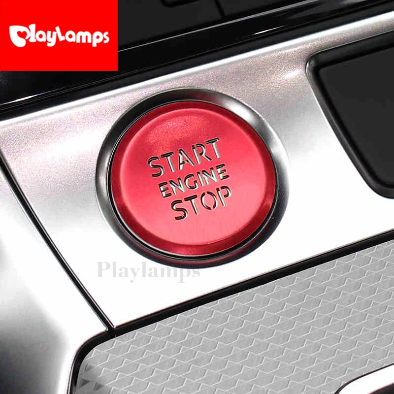 

Car styling ENGINE START STOP switch button panel Covers Stickers Trim for Audi Q5 2018 2019 A6 2019 Interior auto Accessories