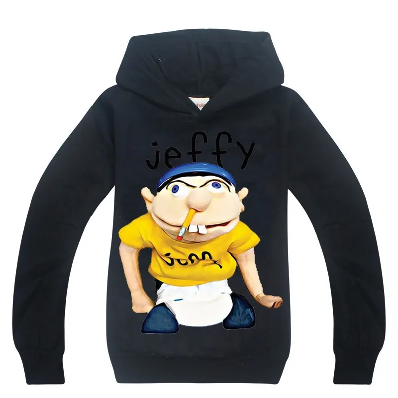 Толстовки с капюшоном Jeffy новая забавная толстовка с капюшоном для маленьких девочек детская одежда детская толстовка с капюшоном для девочек от 8 до 12 лет