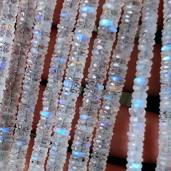 

ICNWAY 32cm Natural Rainbow Moonstone Faceted Abacus Gemstone Beads Diy Jewelry Accessories Necklace Earrings Material Winding